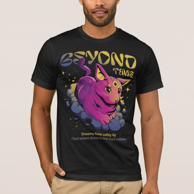 Psychedelic Cosmic Cat - Beyond Time Tee (Framsida)