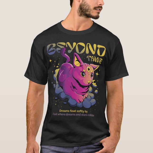 Psychedelic Cosmic Cat - Beyond Time Tee (Framsida)