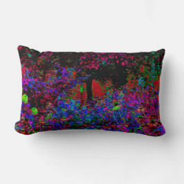 Psychedelic Crimson Red and Black Garden Sunrise Lumbarkudde