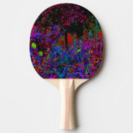 Psychedelic Crimson Red and Black Garden Sunrise Pingisracket