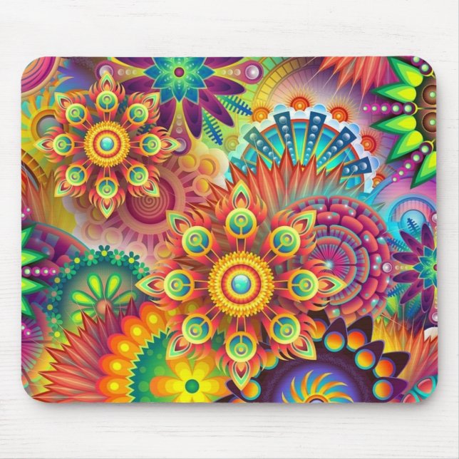 Psychedelic Customized Mousepad, Tie Dye Musmatta (Framsidan)