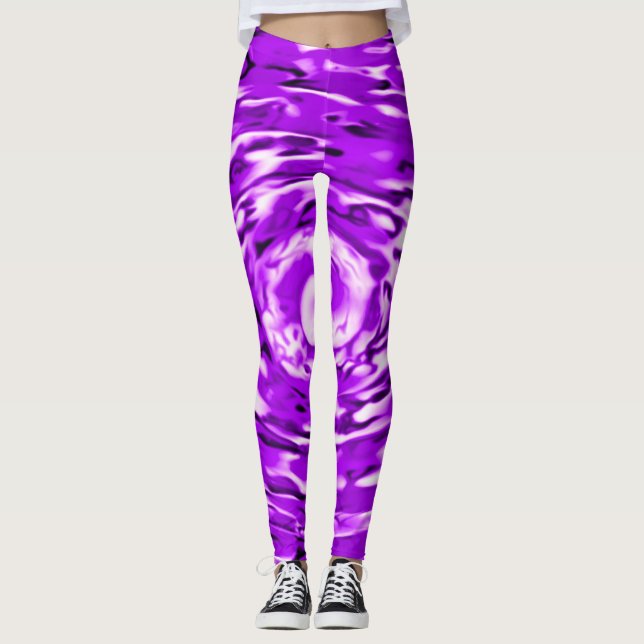 Psychedelic damasker för mönster för lilaTiefärg Leggings (Framsida)