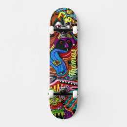 Psychedelic Deck for Skateboarders Mini Skateboard Bräda 18,5 Cm