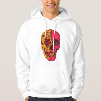 Psychedelic delad skallkonst hoodie