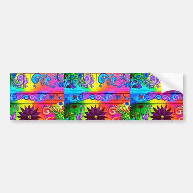 psychedelic designbildekal för 70-tal bildekal (Framsidan)