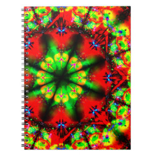 Psychedelic designMandala Anteckningsbok Med Spiral