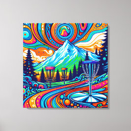 Psychedelic Disk Golf Course Canvastryck