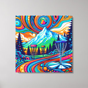 Psychedelic Disk Golf Course Canvastryck