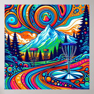 Psychedelic Disk Golf Course Poster