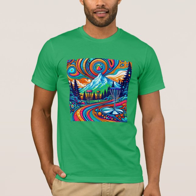 Psychedelic Disk Golf Course T Shirt (Framsida)