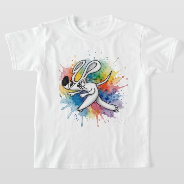 Psychedelic Dog 🐶  T Shirt (Laydown)