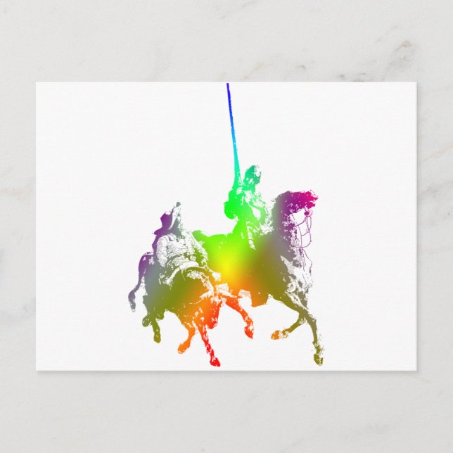 Psychedelic Don Quixote och Sancho Panza Vykort (Framsida)