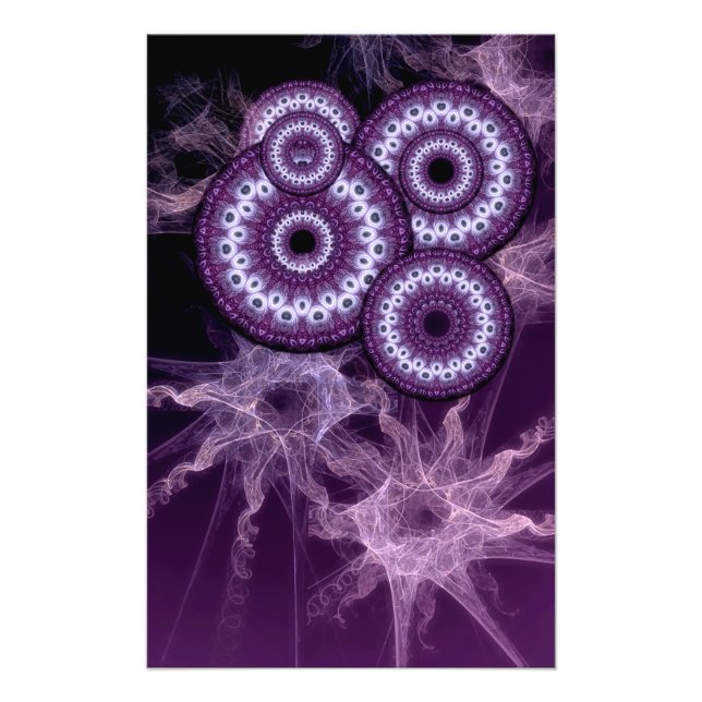 Psychedelic Doorways Lila Fantasy Photo Fototryck (Framsidan)