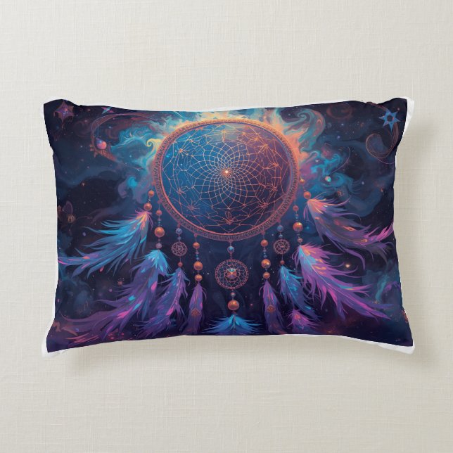 psychedelic dreamcatcher cushion prydnadskudde (Framsidan)