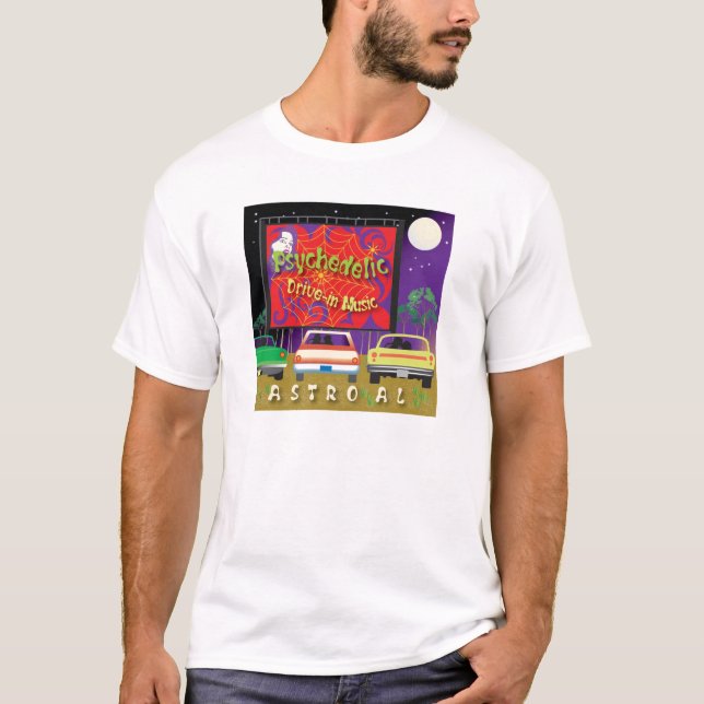 Psychedelic drev i musik t shirt (Framsida)