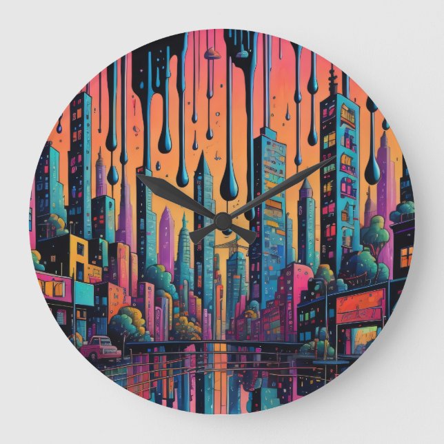 Psychedelic Droppig Stadskonst  Stor Klocka (Framsida)