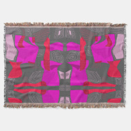 Psychedelic Egyptian Collage: Fuchsia Red Grått Filt