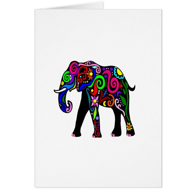 Psychedelic elefant hälsningskort (Framsidan)