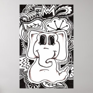 Psychedelic elefant poster