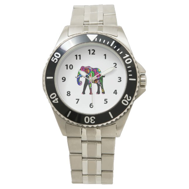 Psychedelic Elephant Watch Armbandsur (Framsida)