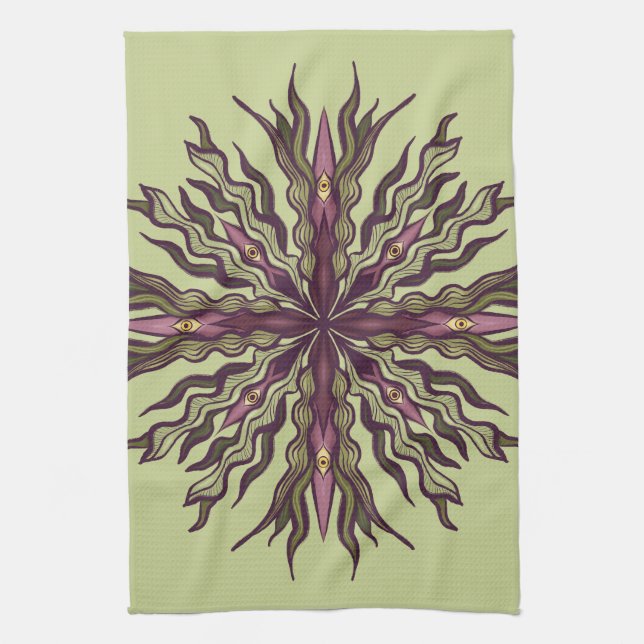 Psychedelic Eye Plant - Surreal Botanical Mandala Kökshandduk (Vertikal)