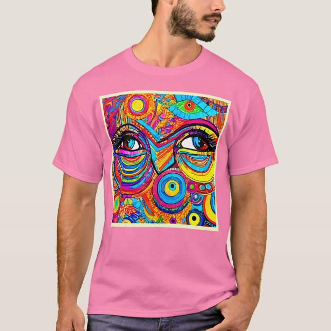 Psychedelic Eye View Design T Shirt (Framsida)