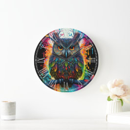 Psychedelic Fantasy Hippy Uggla Stor Klocka