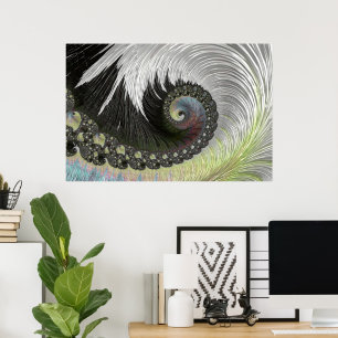Psychedelic Fantasy Spiral Groovy Fractal Art Poster