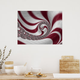 Psychedelic Fantasy Stripe Magenta White Spiral Poster