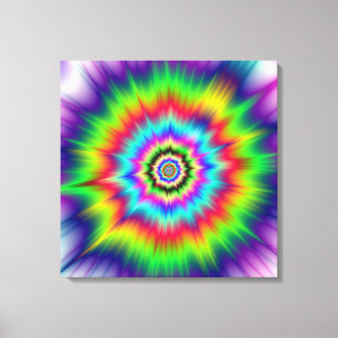 Psychedelic Färg Explosion Canvastryck