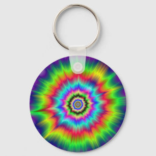 Psychedelic Färg Explosion Nyckelring