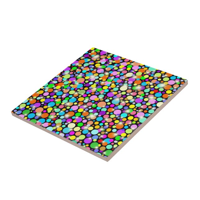 Psychedelic Färg Spheres Kakelplatta (Sidan)