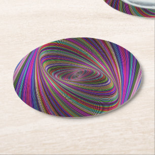 Psychedelic färger underlägg papper rund