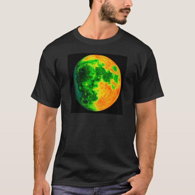 psychedelic färgmåne t-shirt (Framsida)