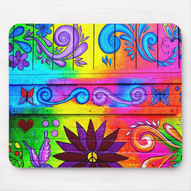 psychedelic färgmousepad för hippie musmatta (Framsidan)