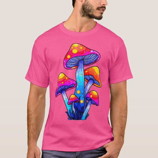 Psychedelic Festival Raver Edm Dj Mushroom T Shirt (Framsida)