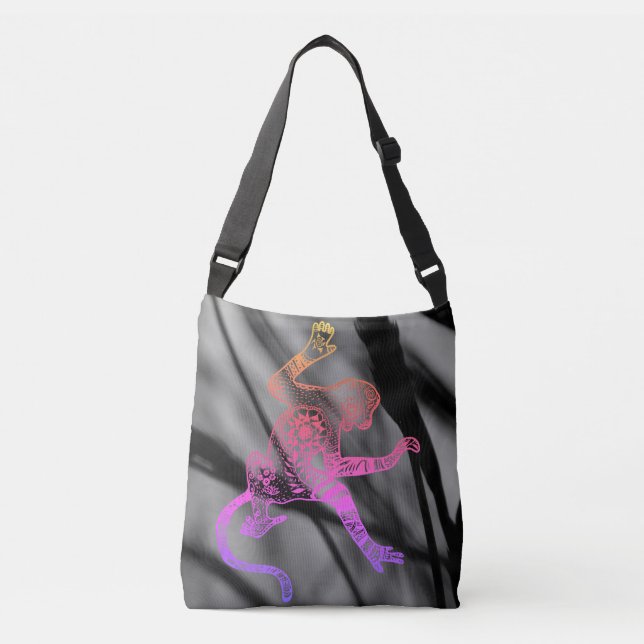 Psychedelic Fire Mandala Monkey Bag Axelväska (Framsida)