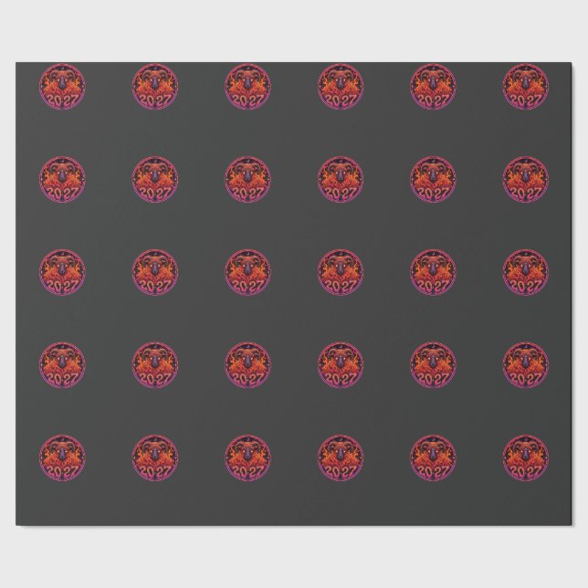 Psychedelic Fire Ram Väduren  Presentpapper (Seam)