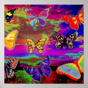 psychedelic fjärilsaffisch poster