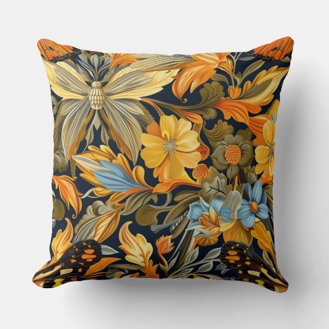 Psychedelic Flight Tapestry Botanical Kudde (Framsida)