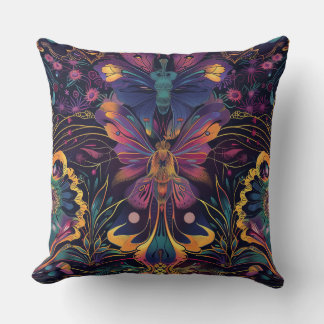 Psychedelic Flight Tapestry Botanical Kudde
