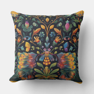 Psychedelic Flight Tapestry Botanical Kudde