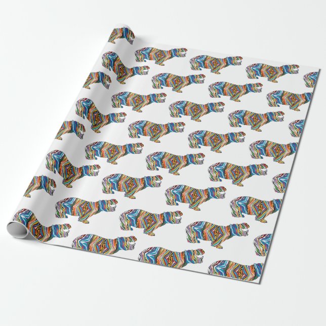 Psychedelic Flodhäst Presentpapper (Utrullad)