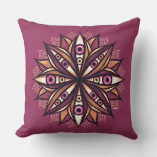 Psychedelic Flower Art med Trippy Creepy Ögon Kudde