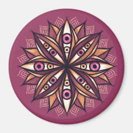 Psychedelic Flower Art med Trippy Creepy Ögon Magnet