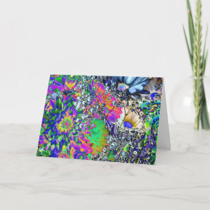 Psychedelic Flower-Power Birthday!-Humor Kort