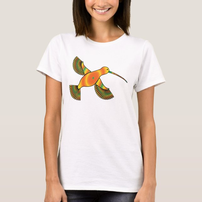 Psychedelic flyghummingbird t shirt (Framsida)