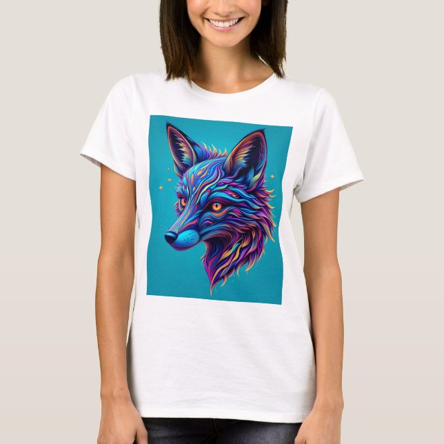 Psychedelic Fox Head T Shirt (Framsida)