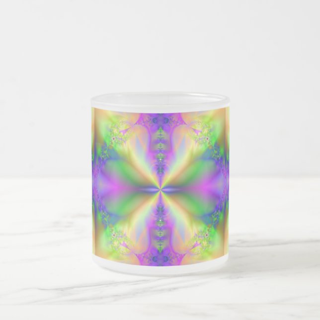 Psychedelic Fractal 85 ~ Frosted Glass Mugg (Center)