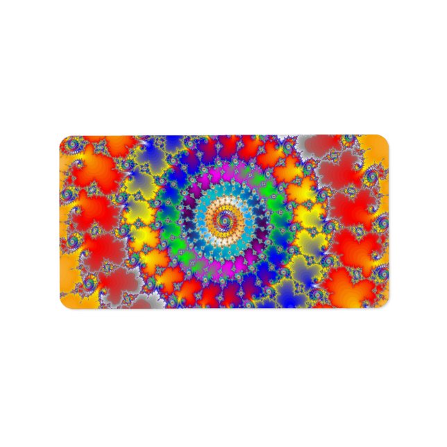 Psychedelic Fractal Adressetikett (Framsidan)